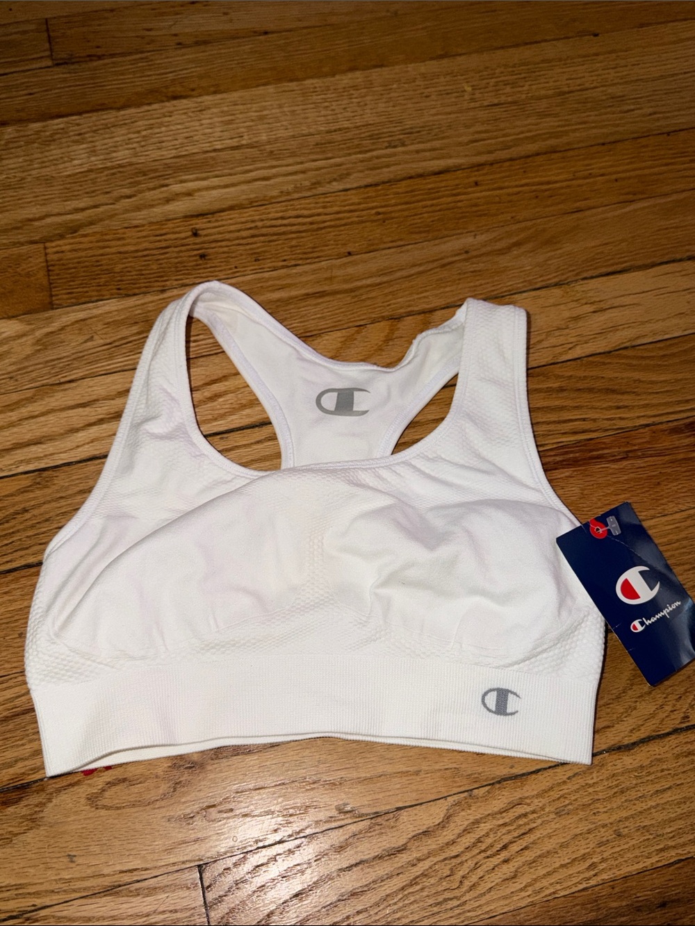 Champion white Seamless Racerback Sports Bra medium comfy